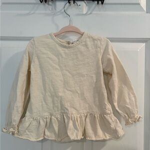 Jamie Kay Bailey Cream Ruffle-Hem Long Sleeve Top